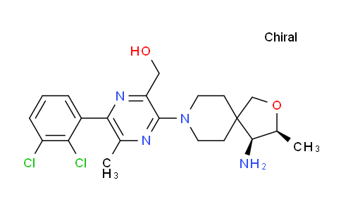CAS No. 2172651-73-7, [3-[(3S,4S)-4-amino-3-methyl-2-oxa-8-azaspiro[4.5]decan-8-yl]-6-(2,3-dichlorophenyl)-5-methylpyrazin-2-yl]methanol