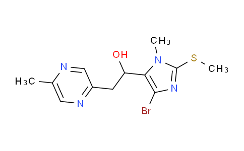 CAS No. 108905-65-3, 1-(4-bromo-1-methyl-2-(methylthio)-1H-imidazol-5-yl)-2-(5-methylpyrazin-2-yl)ethan-1-ol