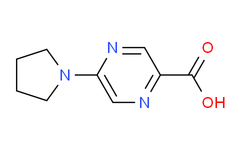 CAS No. 1210030-17-3, 5-(pyrrolidin-1-yl)pyrazine-2-carboxylic acid