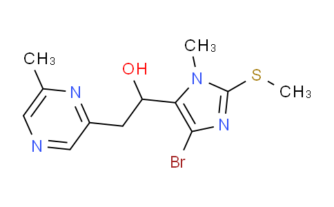 CAS No. 138488-57-0, 1-(4-bromo-1-methyl-2-(methylthio)-1H-imidazol-5-yl)-2-(6-methylpyrazin-2-yl)ethan-1-ol