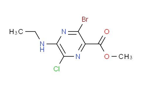 CAS No. 21874-51-1, methyl 3-bromo-6-chloro-5-(ethylamino)pyrazine-2-carboxylate