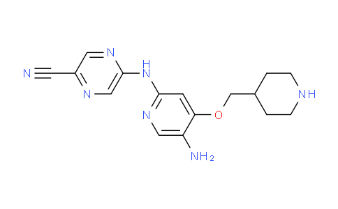 CAS No. 1137476-32-4, 5-((5-amino-4-(piperidin-4-ylmethoxy)pyridin-2-yl)amino)pyrazine-2-carbonitrile
