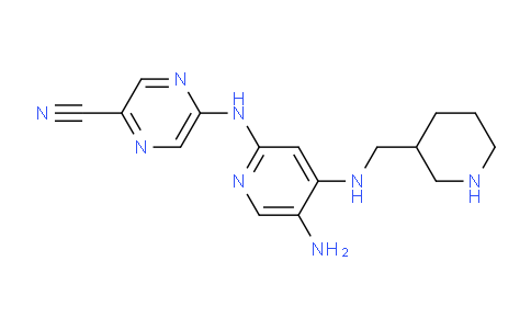 CAS No. 1137476-36-8, 5-((5-amino-4-((piperidin-3-ylmethyl)amino)pyridin-2-yl)amino)pyrazine-2-carbonitrile