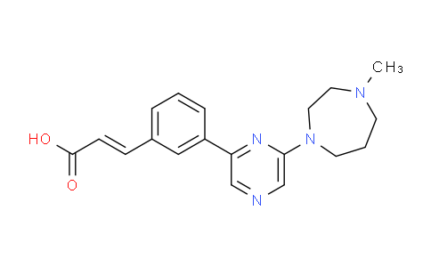 CAS No. 1006699-32-6, (E)-3-(3-(6-(4-Methyl-1,4-diazepan-1-yl)pyrazin-2-yl)phenyl)acrylic acid