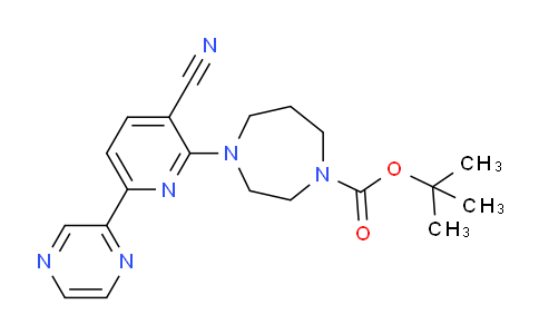 CAS No. 946385-94-0, tert-Butyl 4-(3-cyano-6-(pyrazin-2-yl)pyridin-2-yl)-1,4-diazepane-1-carboxylate