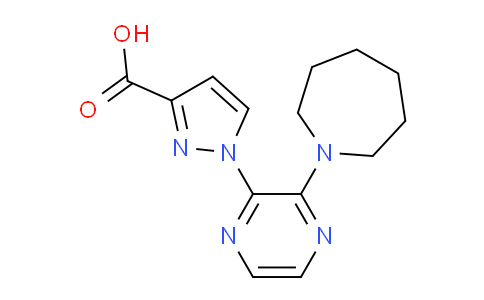 CAS No. 1708080-79-8, 1-(3-(Azepan-1-yl)pyrazin-2-yl)-1H-pyrazole-3-carboxylic acid