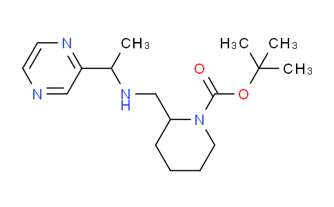 CAS No. 1289388-36-8, tert-butyl 2-(((1-(pyrazin-2-yl)ethyl)amino)methyl)piperidine-1-carboxylate