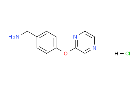 CAS No. 1018827-50-3, (4-(Pyrazin-2-yloxy)phenyl)methanamine hydrochloride