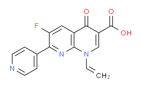CAS No. 90679-48-4, 6-fluoro-4-oxo-7-(pyridin-4-yl)-1-vinyl-1,4-dihydro-1,8-naphthyridine-3-carboxylic acid