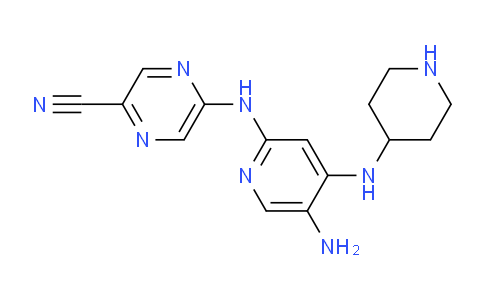 CAS No. 1137475-64-9, 5-((5-amino-4-(piperidin-4-ylamino)pyridin-2-yl)amino)pyrazine-2-carbonitrile