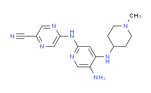 CAS No. 1137475-67-2, 5-((5-amino-4-((1-methylpiperidin-4-yl)amino)pyridin-2-yl)amino)pyrazine-2-carbonitrile