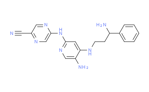 CAS No. 1137476-48-2, 5-((5-amino-4-((3-amino-3-phenylpropyl)amino)pyridin-2-yl)amino)pyrazine-2-carbonitrile