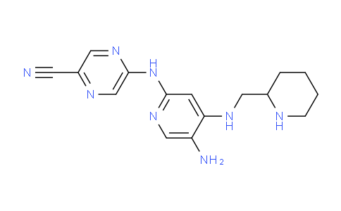 CAS No. 1137476-49-3, 5-((5-amino-4-((piperidin-2-ylmethyl)amino)pyridin-2-yl)amino)pyrazine-2-carbonitrile