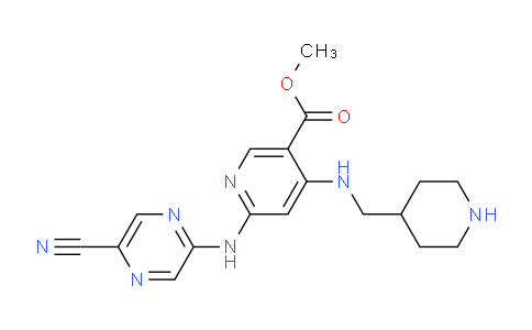 CAS No. 1137475-91-2, methyl 6-((5-cyanopyrazin-2-yl)amino)-4-((piperidin-4-ylmethyl)amino)nicotinate