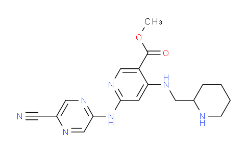 CAS No. 1137476-95-9, methyl 6-((5-cyanopyrazin-2-yl)amino)-4-((piperidin-2-ylmethyl)amino)nicotinate