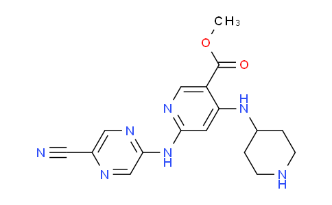 CAS No. 1137477-03-2, methyl 6-((5-cyanopyrazin-2-yl)amino)-4-(piperidin-4-ylamino)nicotinate