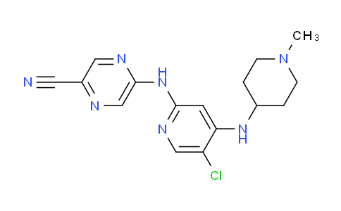 CAS No. 1137477-49-6, 5-((5-chloro-4-((1-methylpiperidin-4-yl)amino)pyridin-2-yl)amino)pyrazine-2-carbonitrile