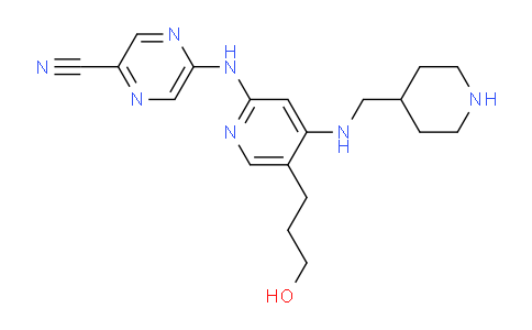 CAS No. 1137478-25-1, 5-((5-(3-hydroxypropyl)-4-((piperidin-4-ylmethyl)amino)pyridin-2-yl)amino)pyrazine-2-carbonitrile