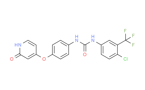 CAS No. 228400-57-5, 1-(4-chloro-3-(trifluoromethyl)phenyl)-3-(4-((2-oxo-1,2-dihydropyridin-4-yl)oxy)phenyl)urea