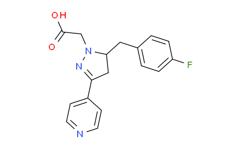 CAS No. 1001383-88-5, 2-(5-(4-Fluorobenzyl)-3-(pyridin-4-yl)-4,5-dihydro-1H-pyrazol-1-yl)acetic acid