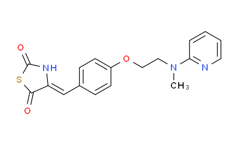 CAS No. 122320-74-5, 5-[4-[2-[N-Methyl-N-(2-pyridinyl)amino]ethoxy]-benzylidene]-2,4-thiazolidinedione