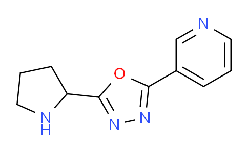 CAS No. 1181561-29-4, 2-(pyridin-3-yl)-5-(pyrrolidin-2-yl)-1,3,4-oxadiazole