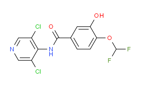 CAS No. 1391052-76-8, N-(3,5-dichloropyridin-4-yl)-4-(difluoromethoxy)-3-hydroxybenzamide