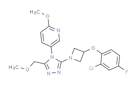 CAS No. 900510-03-4, 5-(3-(3-(2-chloro-4-fluorophenoxy)azetidin-1-yl)-5-(methoxymethyl)-4H-1,2,4-triazol-4-yl)-2-methoxypyridine