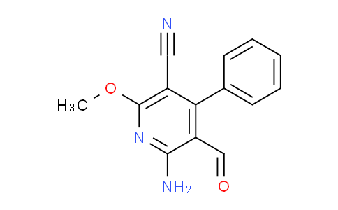 CAS No. 97125-16-1, 6-amino-5-formyl-2-methoxy-4-phenylnicotinonitrile