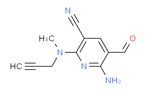 CAS No. 1335032-61-5, 6-amino-5-formyl-2-(methyl(prop-2-yn-1-yl)amino)nicotinonitrile