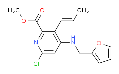 CAS No. 1259330-19-2, methyl (E)-6-chloro-4-((furan-2-ylmethyl)amino)-3-(prop-1-en-1-yl)picolinate
