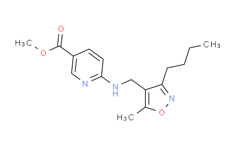 CAS No. 1254962-95-2, methyl 6-(((3-butyl-5-methylisoxazol-4-yl)methyl)amino)nicotinate