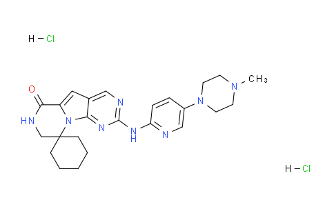 CAS No. 1977495-97-8, 2'-((5-(4-Methylpiperazin-1-yl)pyridin-2-yl)amino)-7',8'-dihydro-6'H-spiro[cyclohexane-1,9'-pyrazino[1',2':1,5]pyrrolo[2,3-d]pyrimidin]-6'-one dihydrochloride