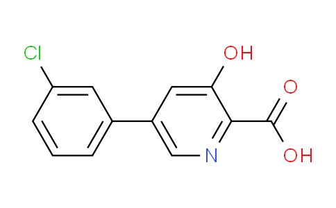 CAS No. 1415226-40-2, 5-(3-Chlorophenyl)-3-hydroxypicolinic acid