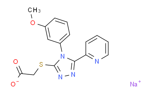 CAS No. 1459687-96-7, Sodium 2-((4-(3-methoxyphenyl)-5-(pyridin-2-yl)-4H-1,2,4-triazol-3-yl)thio)acetate