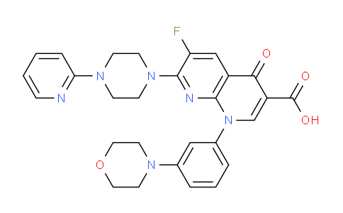 CAS No. 175457-26-8, 6-Fluoro-1-(3-morpholinophenyl)-4-oxo-7-(4-(pyridin-2-yl)piperazin-1-yl)-1,4-dihydro-1,8-naphthyridine-3-carboxylic acid