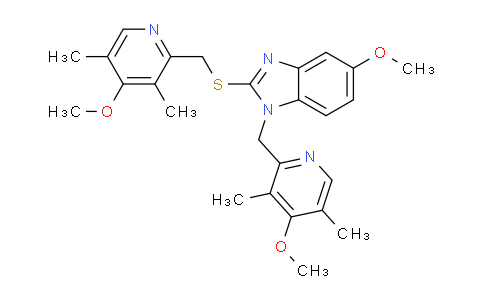CAS No. 1346600-29-0, 5-Methoxy-1-((4-methoxy-3,5-dimethylpyridin-2-yl)methyl)-2-(((4-methoxy-3,5-dimethylpyridin-2-yl)methyl)thio)-1H-benzo[d]imidazole