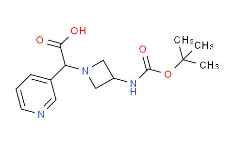 CAS No. 885275-93-4, 2-(3-((tert-Butoxycarbonyl)amino)azetidin-1-yl)-2-(pyridin-3-yl)acetic acid