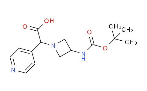 CAS No. 885275-96-7, 2-(3-((tert-Butoxycarbonyl)amino)azetidin-1-yl)-2-(pyridin-4-yl)acetic acid