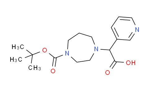 CAS No. 885275-68-3, 2-(4-(tert-Butoxycarbonyl)-1,4-diazepan-1-yl)-2-(pyridin-3-yl)acetic acid
