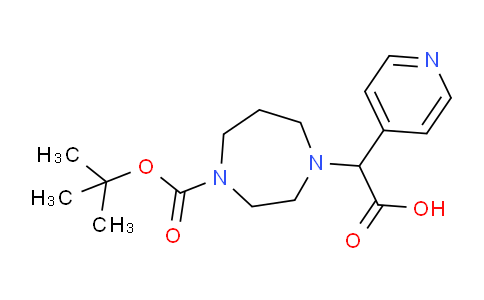 CAS No. 885275-71-8, 2-(4-(tert-Butoxycarbonyl)-1,4-diazepan-1-yl)-2-(pyridin-4-yl)acetic acid