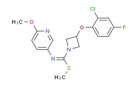 CAS No. 900512-31-4, Methyl 3-(2-chloro-4-fluorophenoxy)-N-(6-methoxypyridin-3-yl)azetidine-1-carbimidothioate