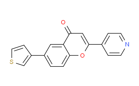 CAS No. 652138-05-1, 2-(Pyridin-4-yl)-6-(thiophen-3-yl)-4H-chromen-4-one