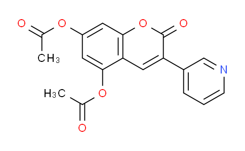 CAS No. 67210-67-7, 2-Oxo-3-(pyridin-3-yl)-2H-chromene-5,7-diyl diacetate