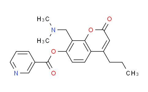 CAS No. 10550-25-1, 8-((Dimethylamino)methyl)-2-oxo-4-propyl-2H-chromen-7-yl nicotinate