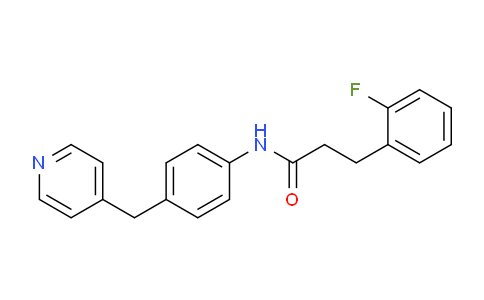 CAS No. 1377951-04-6, 3-(2-Fluorophenyl)-N-(4-(pyridin-4-ylmethyl)phenyl)propanamide