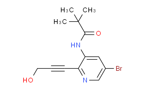 CAS No. 1228666-45-2, N-(5-Bromo-2-(3-hydroxyprop-1-yn-1-yl)pyridin-3-yl)pivalamide