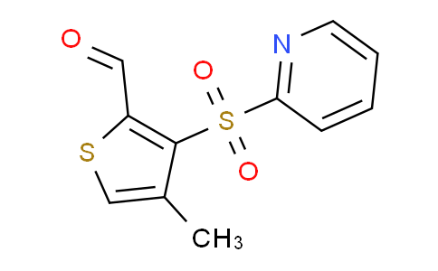 CAS No. 1258283-07-6, 4-Methyl-3-(pyridin-2-ylsulfonyl)thiophene-2-carbaldehyde