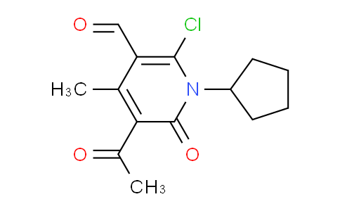 CAS No. 1695530-94-9, 5-Acetyl-2-chloro-1-cyclopentyl-1,6-dihydro-4-methyl-6-oxo-3-pyridinecarboxaldehyde