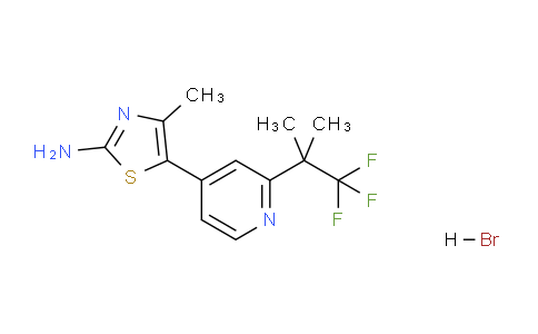 CAS No. 1396893-40-5, 4-methyl-5-[2-(1,1,1-trifluoro-2-methylpropan-2-yl)pyridin-4-yl]-1,3-thiazol-2-amine;hydrobromide
